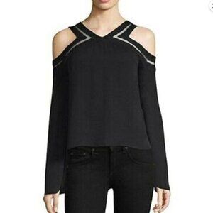 Ramy Brook Lex Silk Cold Shoulder Blouse Meduim